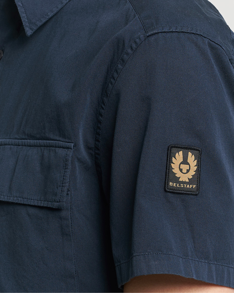 Herren | Hemden | Belstaff | Scale Short Sleeve Cotton Shirt Dark Ink