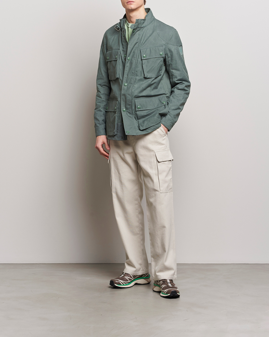 Herren | Jacken | Belstaff | Landsport Dry Wax Fieldmaster Mineral Green