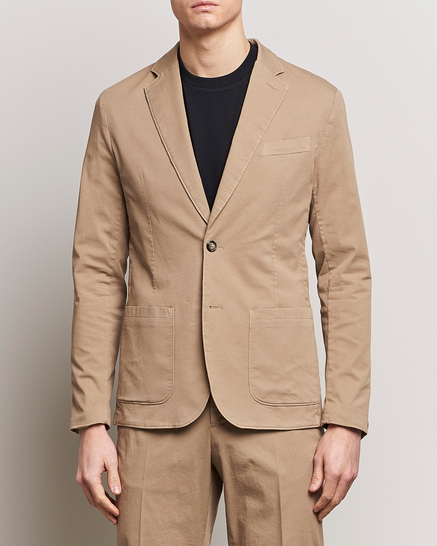 Herren | Kombi-Sakko | J.Lindeberg | Elton Garment Dyed Cotton Blazer Batique Khaki