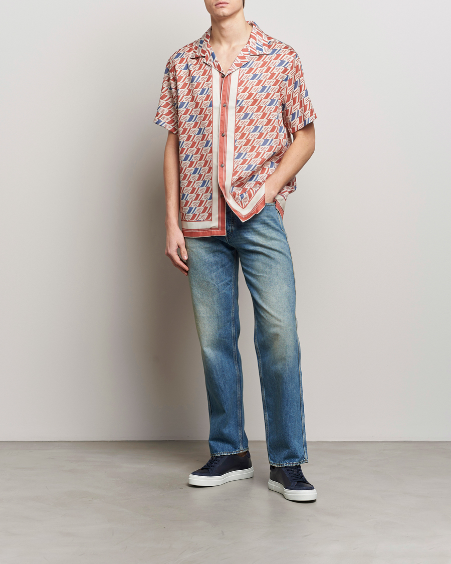 Herren | Hemden | J.Lindeberg | Elio Tencel Moto Print Short Sleeve Shirt Multi