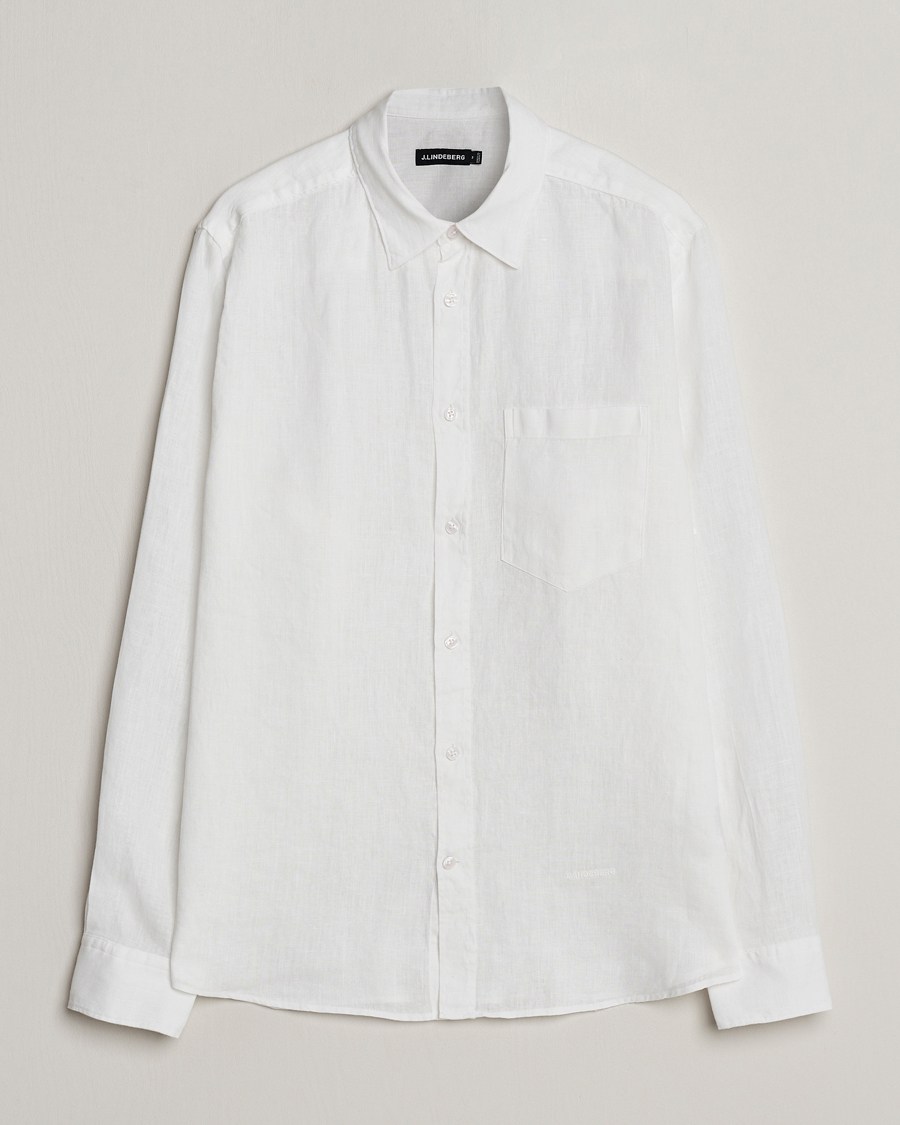 Herren | Hemden | J.Lindeberg | Regular Fit Clean Linen Shirt White