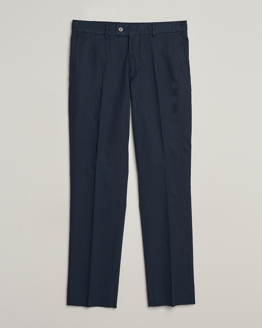 Herren | Hosen | J.Lindeberg | Lois Cotton/Linen Stretch Pants Navy
