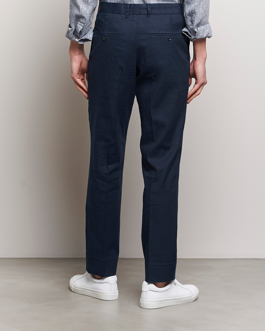 Herren | Hosen | J.Lindeberg | Lois Cotton/Linen Stretch Pants Navy