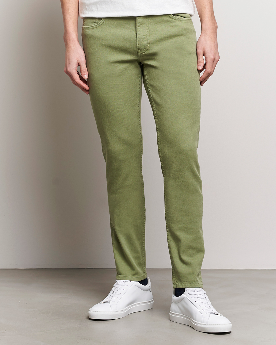 Herren | J.Lindeberg | J.Lindeberg | Jay Twill Slim Stretch 5-Pocket Trousers Oil Green
