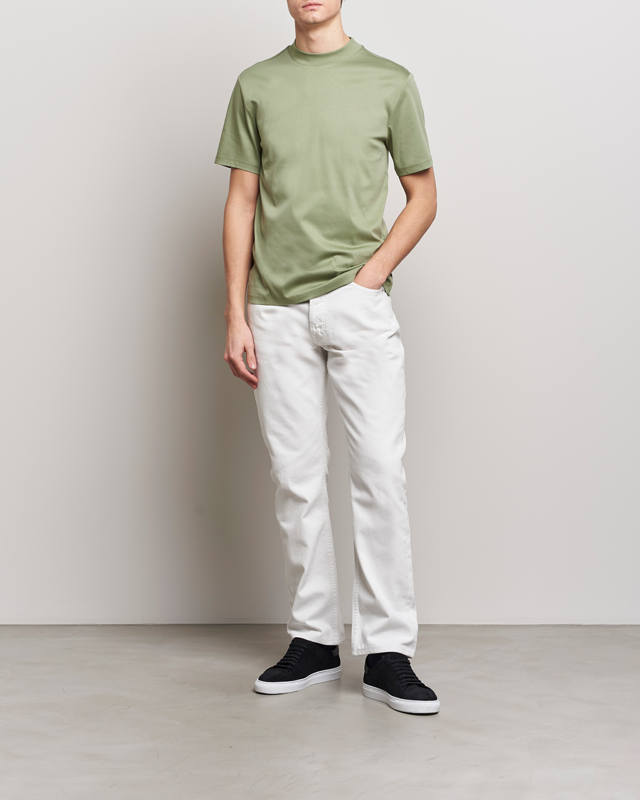 Herren | T-Shirts | J.Lindeberg | Ace Mock Neck T-Shirt Oil Green