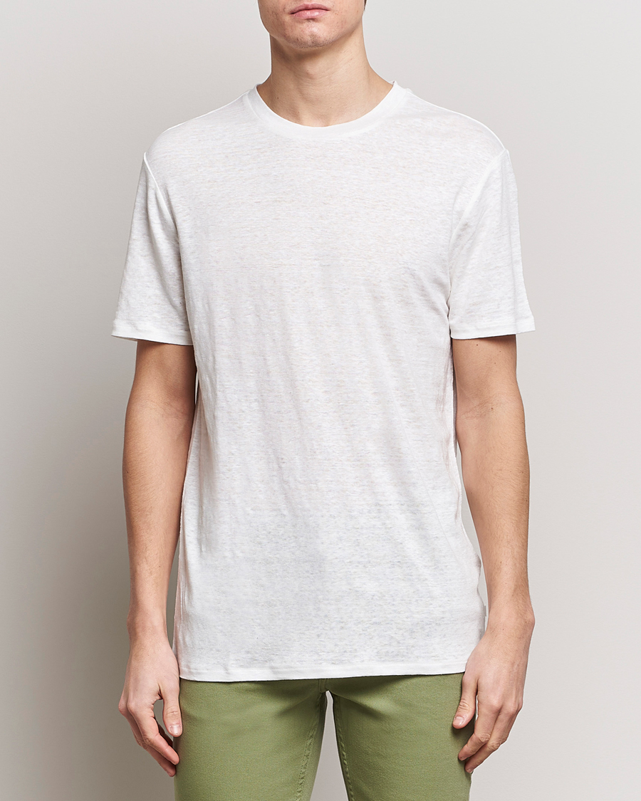 Herren | Weiße T-Shirts | J.Lindeberg | Coma Linen T-Shirt Cloud White