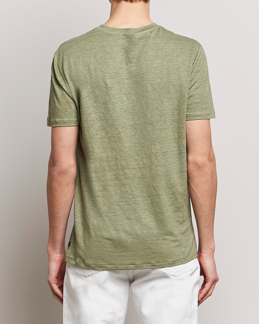 Herren | T-Shirts | J.Lindeberg | Coma Linen T-Shirt Oil Green