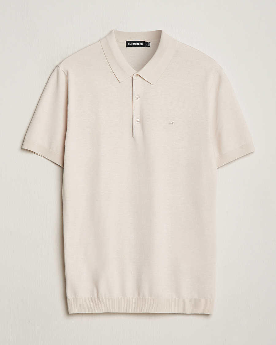 Herren | Poloshirts | J.Lindeberg | Ridge Rayon Silk Polo Moonbeam