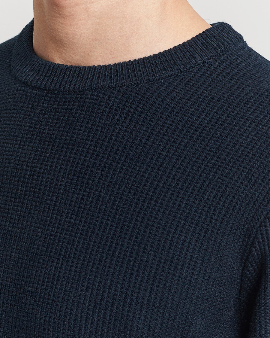 Herren | Pullover | J.Lindeberg | Arthur Structure Organic Cotton Crew Neck Navy
