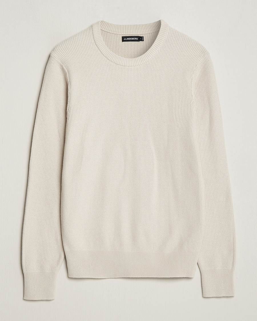 Herren | Pullover | J.Lindeberg | Arthur Structure Organic Cotton Crew Neck Moonbeam