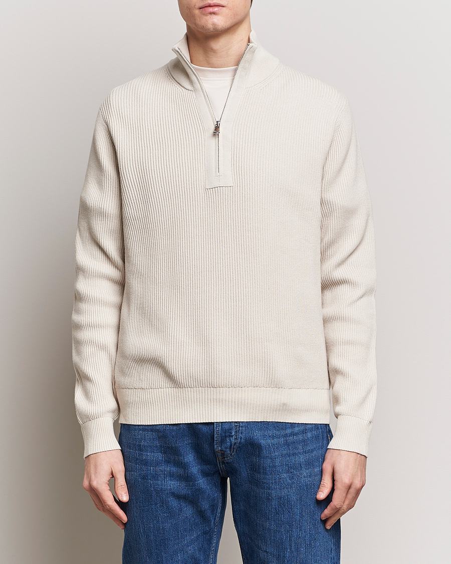 Herren | Pullover | J.Lindeberg | Alex Half Zip Organic Cotton Sweater Moonbeam
