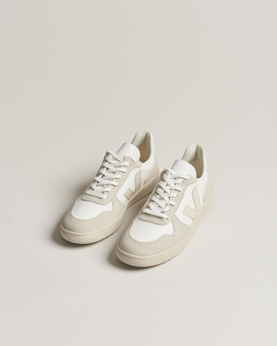 Herren | Weiße Sneakers | Veja | V-10 Mesh Sneaker White/Natural Pierre