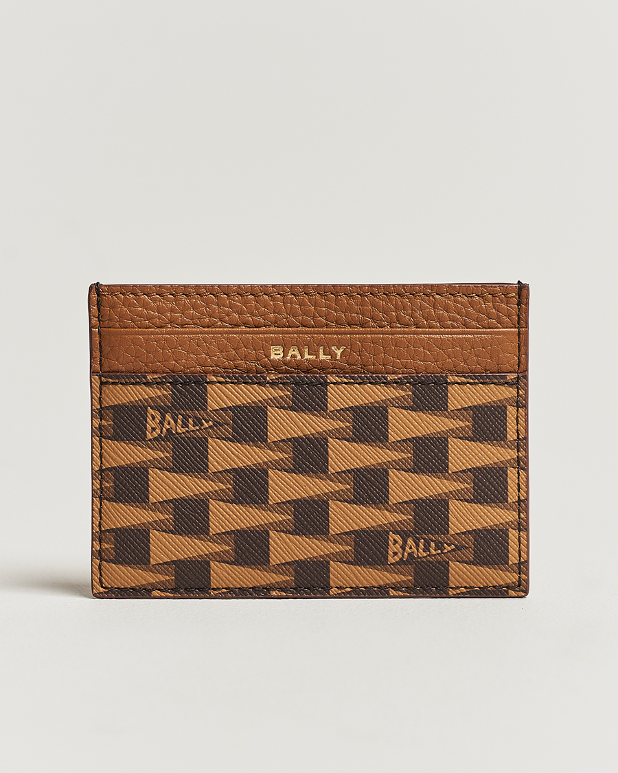 Herren | Bally Pennant Monogram Leather Card Holder Brown | Bally | Pennant Monogram Leather Card Holder Brown