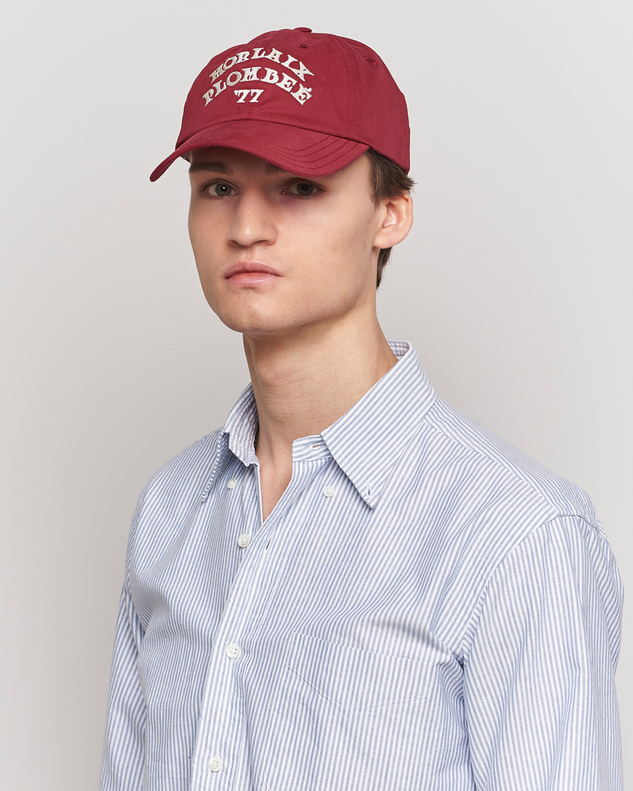Herren | Drake's Morlaix Plombee 77 Baseball Cap Red | Drake's | Morlaix Plombee 77 Baseball Cap Red