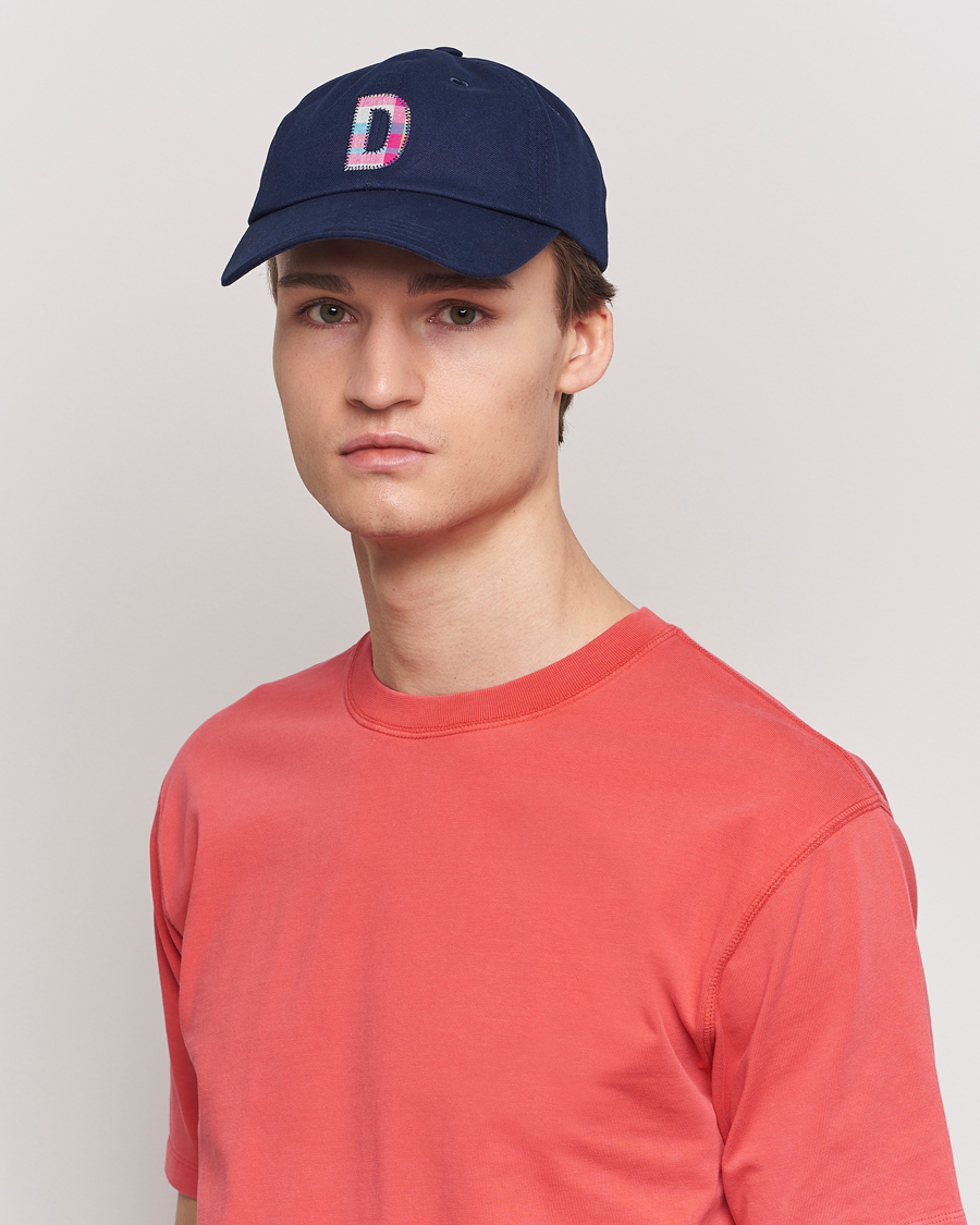 Herren | Drake's Madras D Aplique Baseball Cap Navy | Drake's | Madras D Aplique Baseball Cap Navy