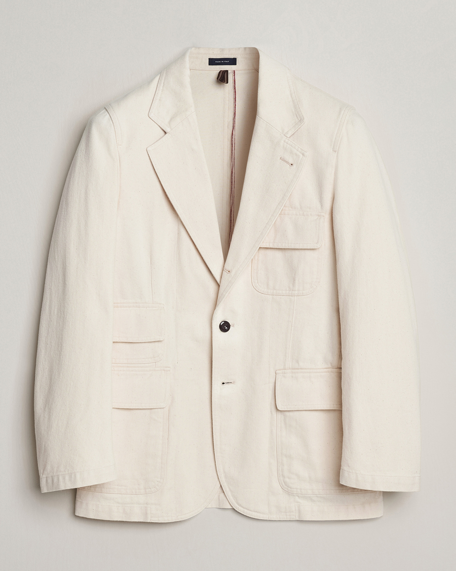 Herren | Sakkos | Drake's | MKIV Denim Games Blazer Ecru