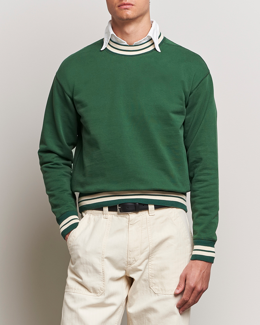 Herren | Drake's | Drake\'s | Striped Rib Sweatshirt Green
