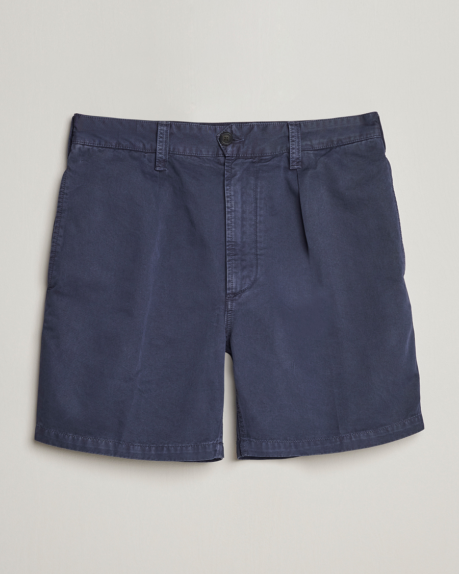 Herren | Shorts | Drake's | Cotton Twill Chino Shorts Washed Navy
