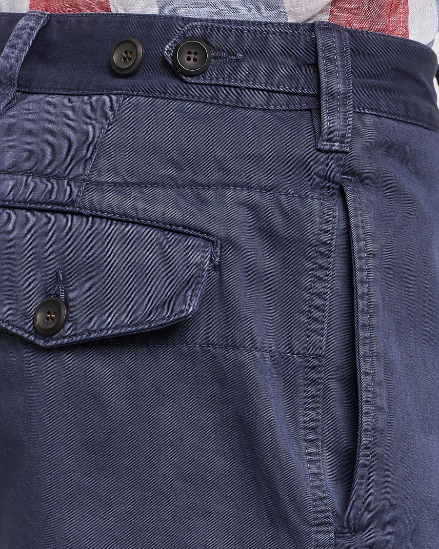 Herren | Shorts | Drake's | Cotton Twill Chino Shorts Washed Navy