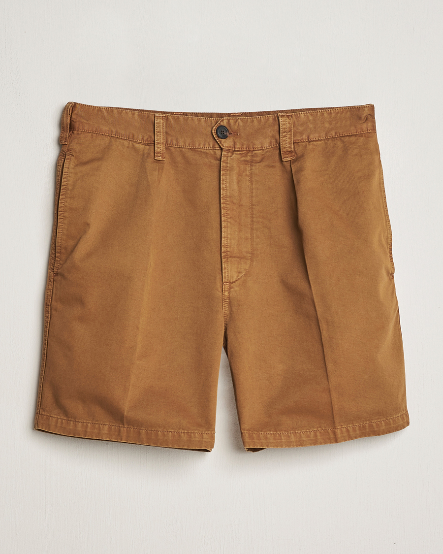 Herren | Shorts | Drake's | Cotton Twill Chino Shorts Washed Tobacco