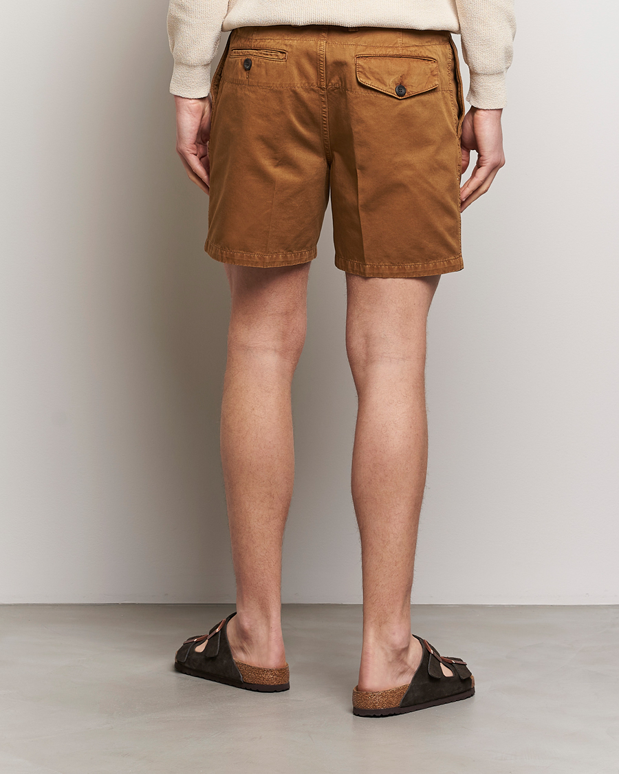 Herren | Shorts | Drake's | Cotton Twill Chino Shorts Washed Tobacco