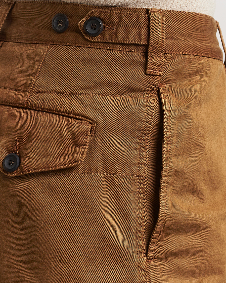Herren | Shorts | Drake's | Cotton Twill Chino Shorts Washed Tobacco