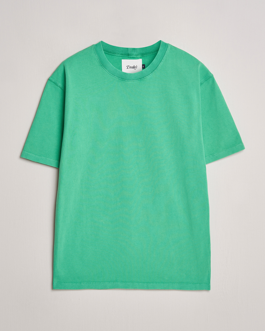 Herren | T-Shirts | Drake's | Washed Hiking T-Shirt Green
