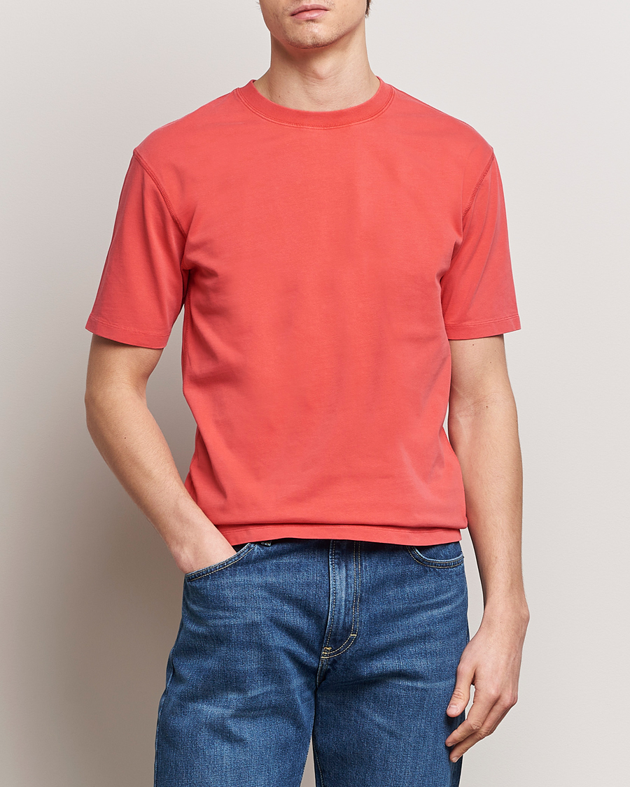 Herren | T-Shirts | Drake's | Washed Hiking T-Shirt Red