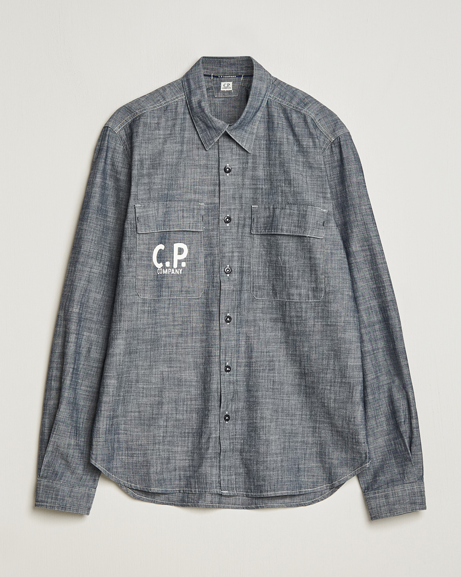 Herren | Hemden | C.P. Company | Long Sleeve Chambray Denim Shirt Black