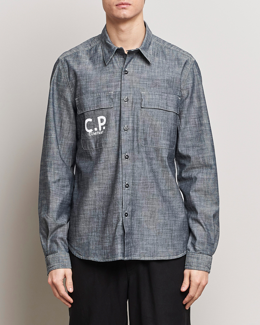 Herren | Hemden | C.P. Company | Long Sleeve Chambray Denim Shirt Black
