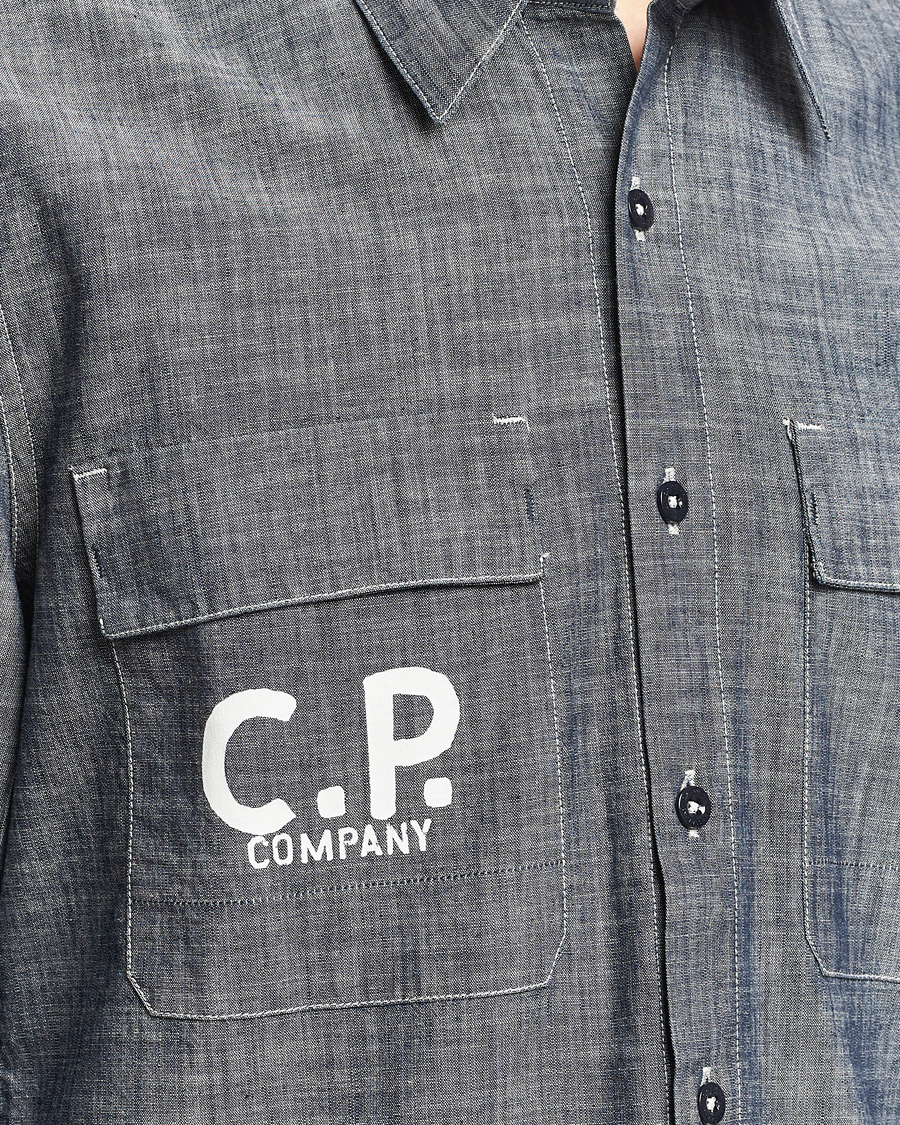 Herren | Hemden | C.P. Company | Long Sleeve Chambray Denim Shirt Black