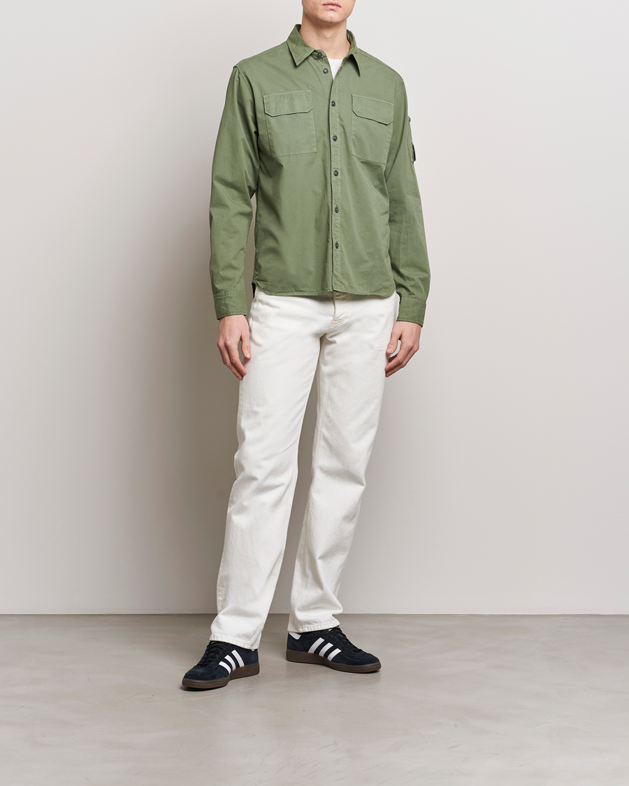 Herren | Hemden | C.P. Company | Long Sleeve Gabardine Pocket Shirt Green