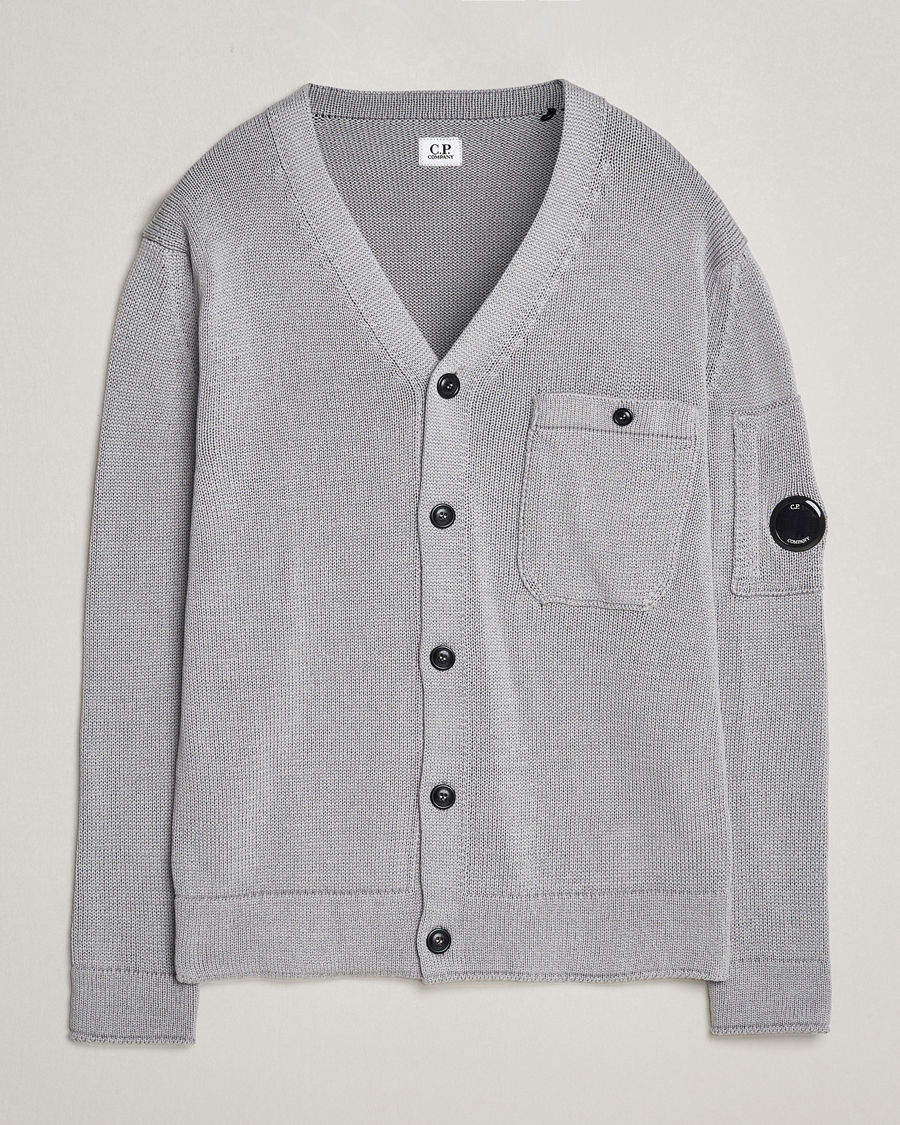 Herren | Pullover | C.P. Company | Compact Cotton Lens Cardigan Light Grey