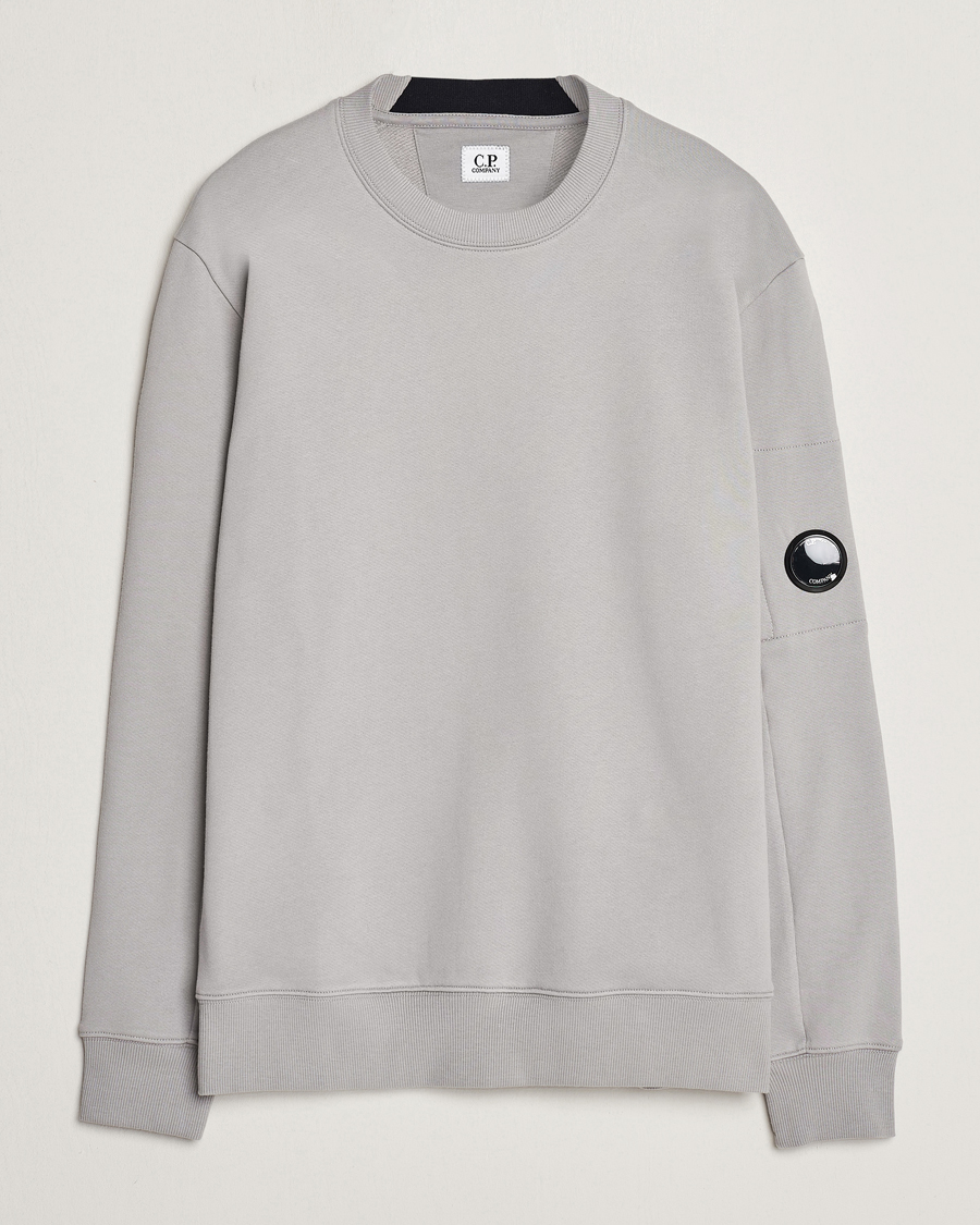 Herren | Pullover | C.P. Company | Diagonal Raised Fleece Lens Sweatshirt Light Grey