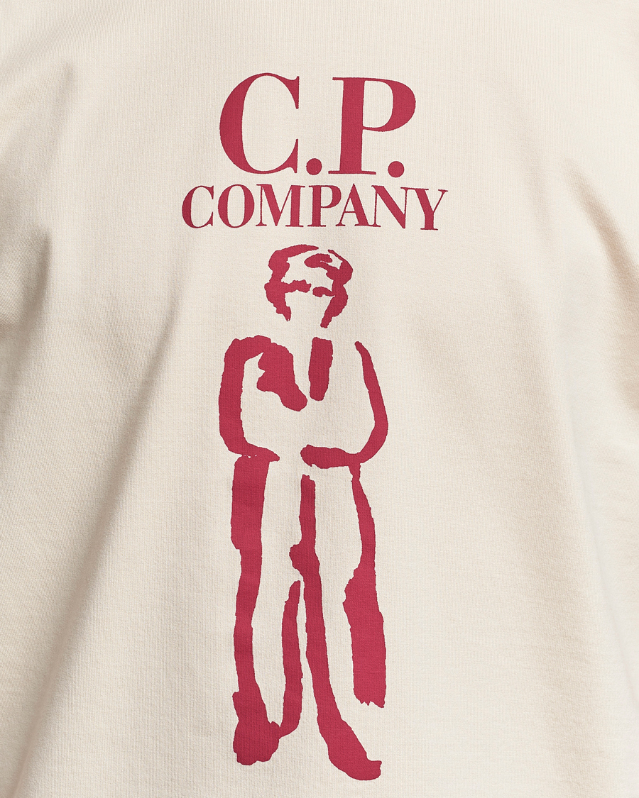 Herren | T-Shirts | C.P. Company | Mercerized Heavy Cotton Logo T-Shirt Ecru