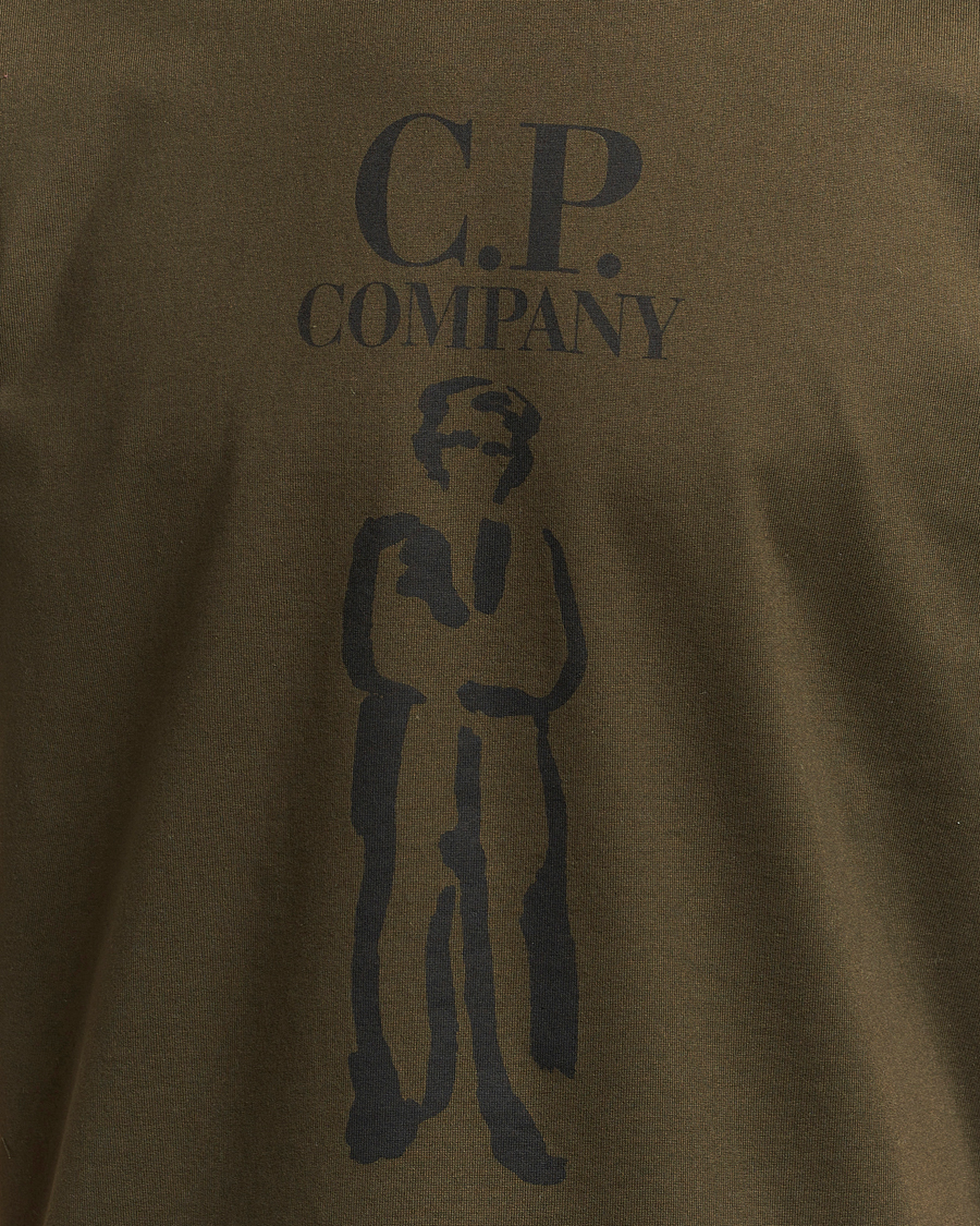 Herren | T-Shirts | C.P. Company | Mercerized Heavy Cotton Logo T-Shirt Army