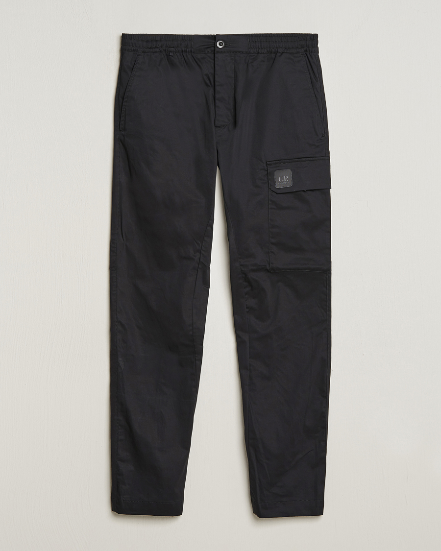 Herren | Hosen | C.P. Company | Metropolis Gabardine Stretch Satin Cargo Trousers Black