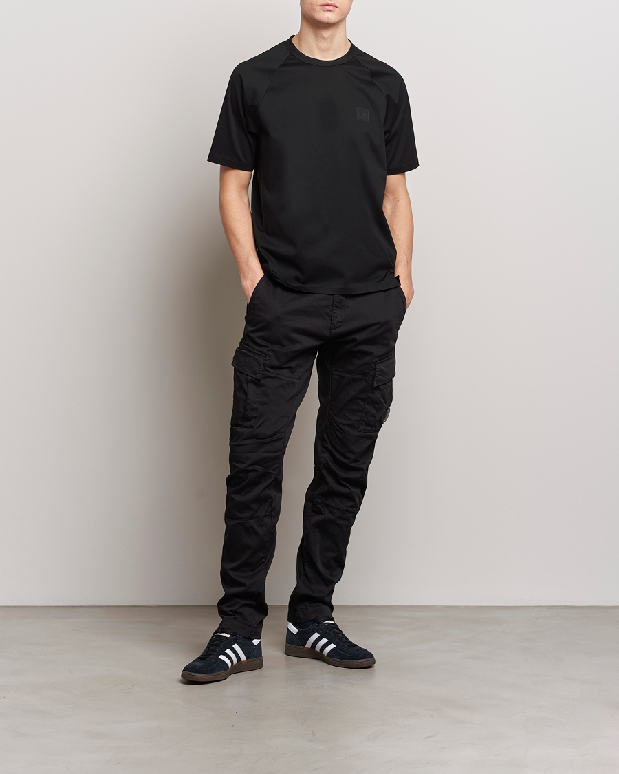 Herren | T-Shirts | C.P. Company | Metropolis Mercerized Jersey Tonal Logo T-Shirt Black
