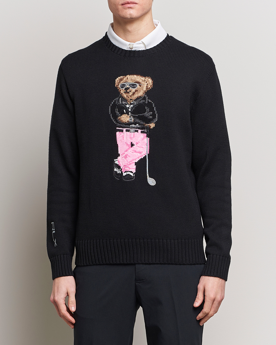 Herren | 20% sale | RLX Ralph Lauren | Bear Golfer Knitted Sweater Polo Black