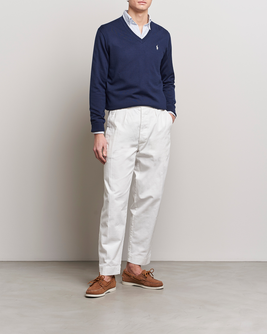 Herren | Pullover | Polo Ralph Lauren Golf | Wool Knitted V-Neck Sweater Refined Navy