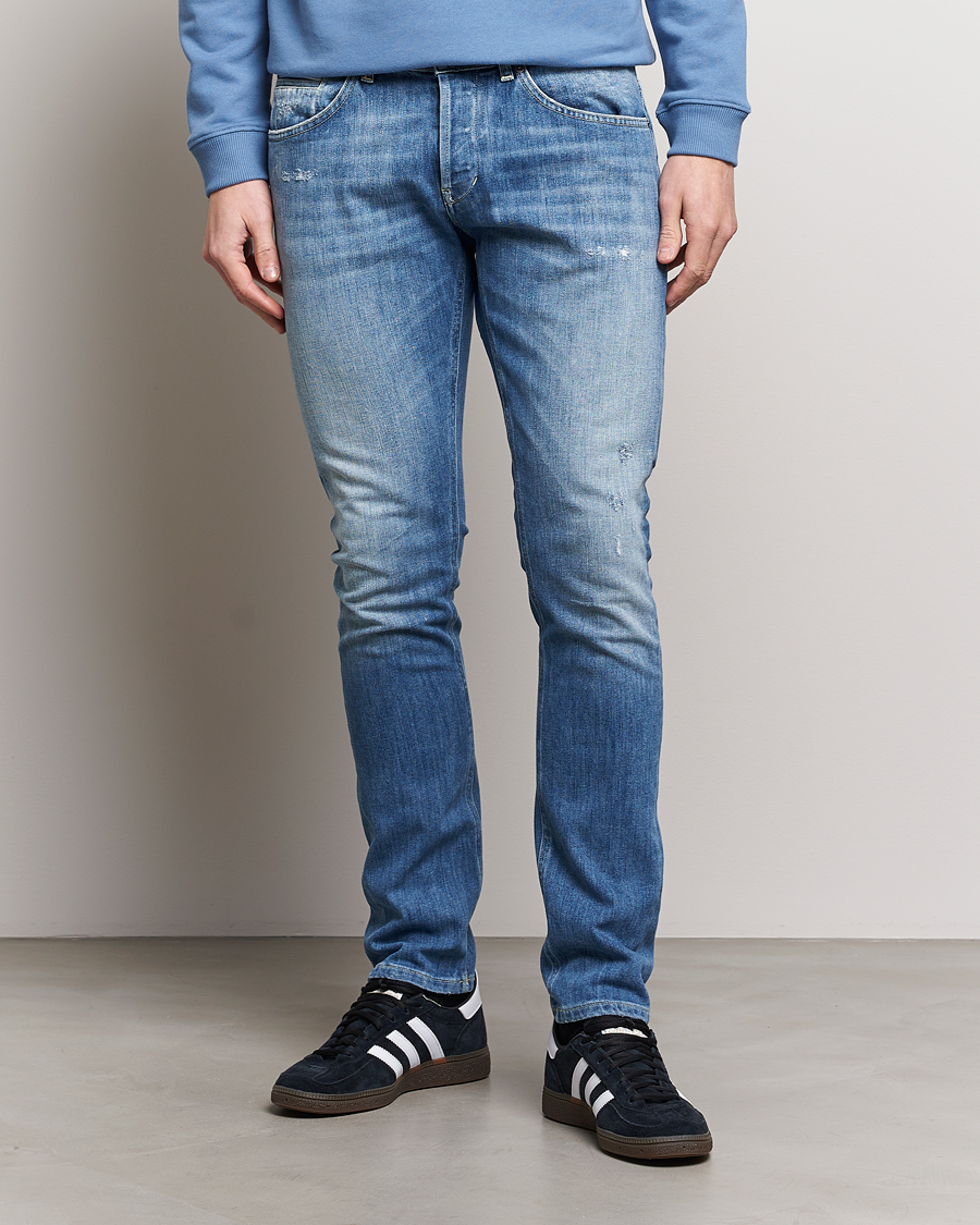 Men | Jeans | Dondup | George Distressed Jeans Light Blue