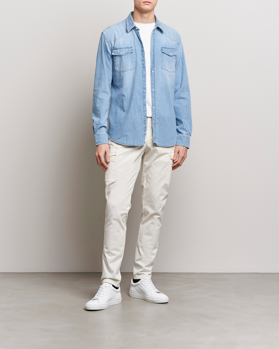 Herren | Hemden | Dondup | Slim Fit Pocket Denim Shirt Light Blue