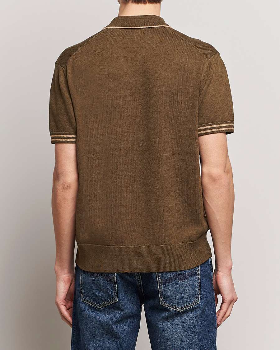 Herren | Poloshirts | Nudie Jeans | Frippe Knitted Polo Olive