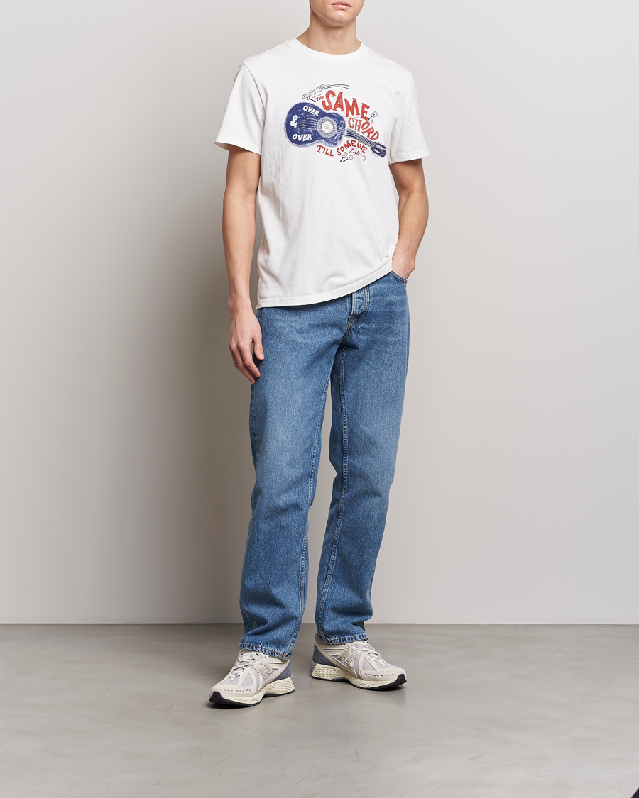 Herren | T-Shirts | Nudie Jeans | Roy Printed Crew Neck T-Shirt Off White