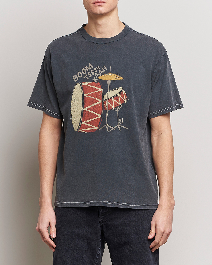 Herren | Kategorie | Nudie Jeans | Koffe Printed Crew Neck T-Shirt Antracite