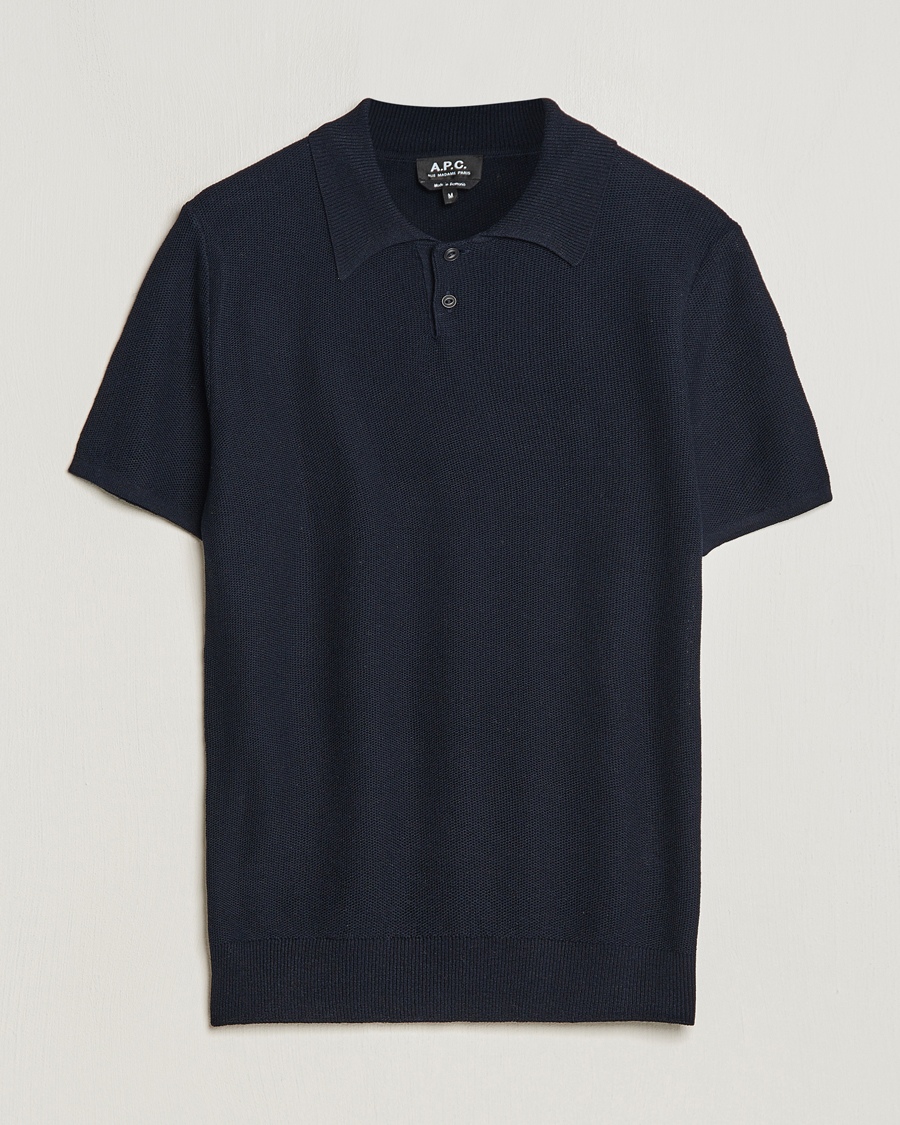 Herren | Poloshirts | A.P.C. | Jay Viscose/Linen Polo Dark Navy