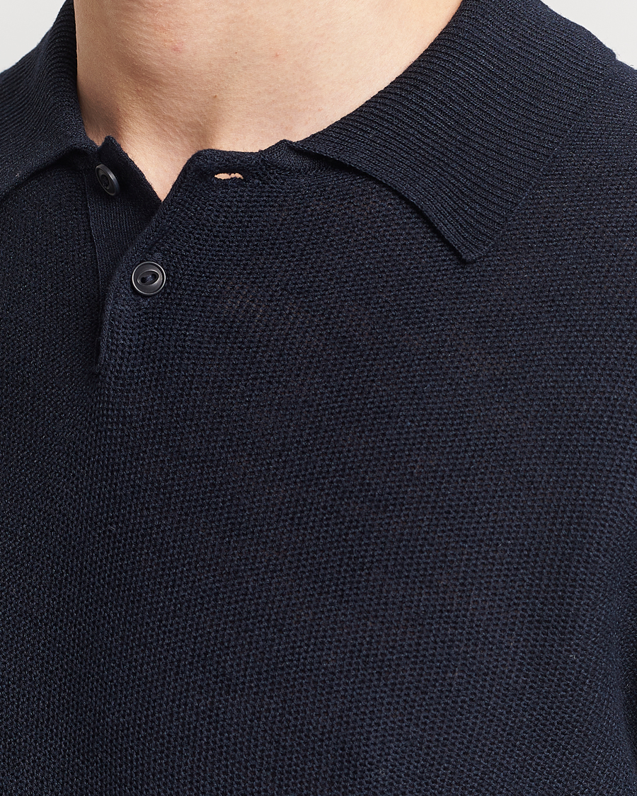 Herren | Poloshirts | A.P.C. | Jay Viscose/Linen Polo Dark Navy