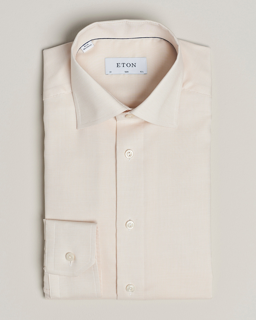 Herren | Hemden | Eton | Slim Fit Twill Shirt Light Yellow