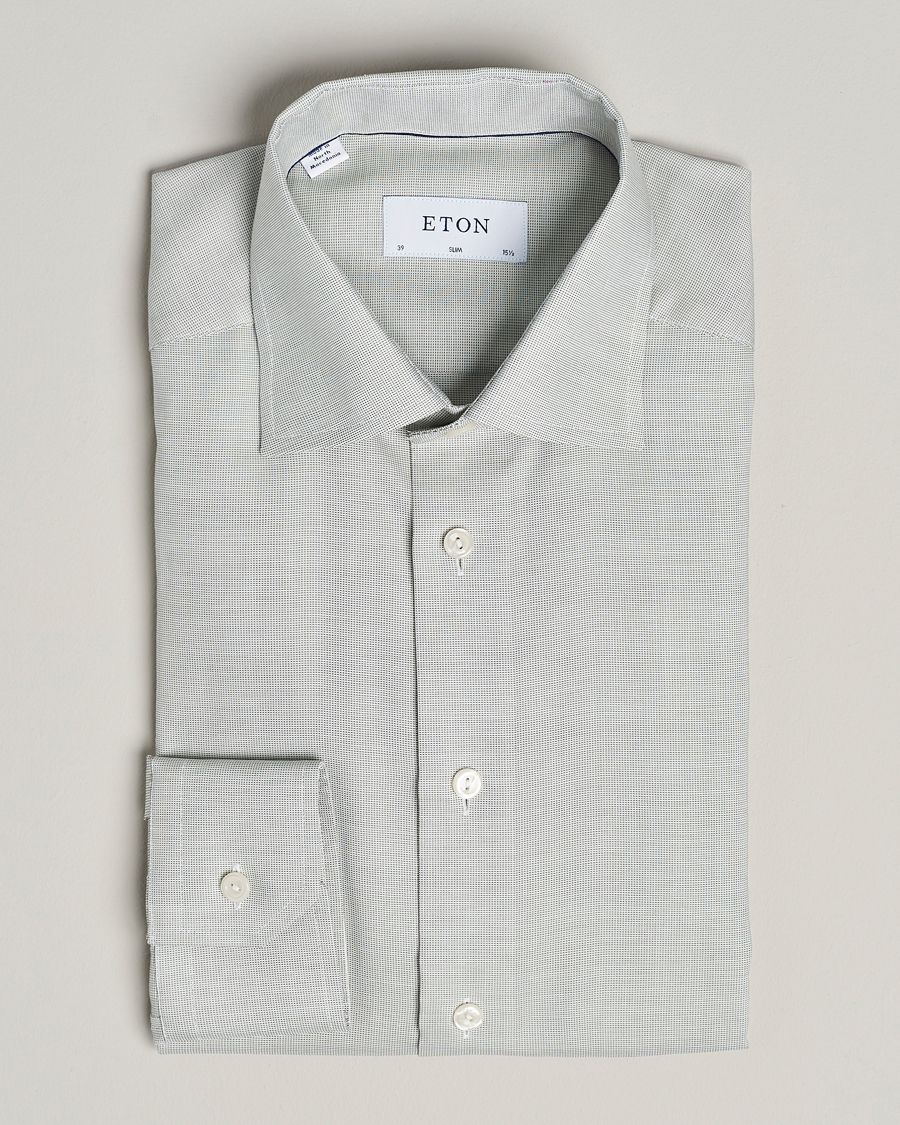 Herren | Hemden | Eton | Slim Fit Twill Shirt Mid Green