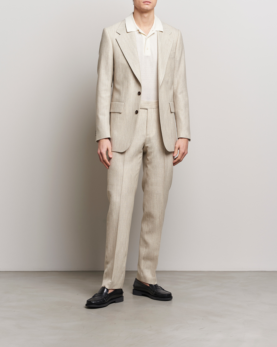 Herren | Sakkos | Tiger of Sweden | Jon Wool/Linen Canvas Blazer Natural White